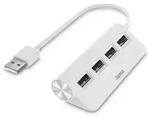 Hama USB-Hub 4 Ports, USB 2.0, Wei&szlig; - Wei&szlig;
