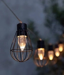 Dehner Solar Lichterkette Retro, mit 10 LED-Gl&uuml;hbirnen, warmwei&szlig;, L&auml;nge 330 cm,