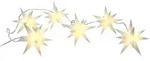 3D Stern Lichterkette mit 6 LED - 150 cm - Garten Weihnachten Deko Beleuchtung f&uuml;r