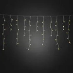 LED Eisregen Lichtervorhang, mit wei&szlig;en Globes, 400 bernsteinfarbene Dioden, 24V,