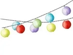 LED Solar Lichterkette Lampions 4,5m Nylon Bunt / Kaltwei&szlig; - Bunt