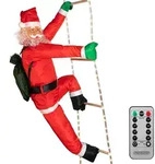 MONZANA&reg; LED Weihnachtsmann Leiter XXL 240cm In-/Outdoor Timer 8 Leuchtfunktionen