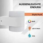 Ledvance Au&szlig;enleuchte Endura Style Updown Puck 13 Watt LED Wei&szlig; Wandlampe
