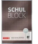 BRUNNEN 1052608 Block Premium "Schulblock" A4 5 x 7 rautiert mit Rand, Lin. 8f - Grau