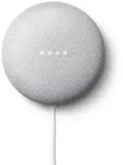 Google Nest Mini, Google Assistant, Rund, Grau, Stoff, Kunststoff, Chromecast,