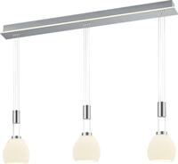 LED-Pendelleuchte - Nickel matt - Wei&szlig; - Metall - Glas - 4-flammig - 118 x 150 cm -