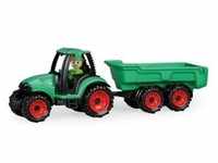 LENA® 01625 - Truckies Traktor mit Anhänger, mit Spielfigur, Sandspielzeug