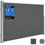 SONGMICS Alu Seitenmarkise 200 x 400 cm 280 g/m2 ausziehbar Sichtschutz,...