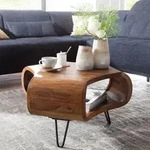 WOHNLING Couchtisch WL5.603 Sheesham massiv Holz 55 x 55 x 38 cm Ablage &