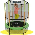 KINETIC SPORTS Kinder Trampolin JUMPER 140 cm - Gummiseil Federung, Sicherheitsnetz