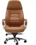 AMSTYLE Designer B&uuml;rostuhl Bezug Echtleder Caramel Schreibtischstuhl bis 120 kg XXL