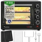 TurboTronic Minibackofen - EV35 - mit Umluft und Drehspie&szlig; 35 Liter, Schwarz,...