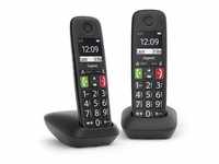 Gigaset E 290 Duo Schnurloses Telefon mit großen Tasten großes Display schwarz