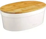 Salena Brotkasten 37x24cm m.Bambusdeckel - Wei&szlig;