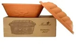 Mambocat Brotkasten Berti echtes Terrakotta Vorrats-Kasten mit Deckel 100 % natural