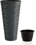 nabbi Hoher Kunststoff-Pflanzk&uuml;bel DPSA400 38,7 cm - Anthrazit - Dunkelgrau