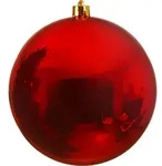 Christbaumkugel unzerbrechlich gl&auml;nzend 14 cm rot - Rot