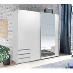 Schwebet&uuml;renschrank Emden Kleiderschrank wei&szlig; Spiegel - Wei&szlig;