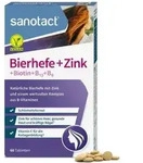 sanotact Bierhefe + Zink (60 Tabletten) - F&uuml;r Haut, Haare & N&auml;gel - Vitamin-Komplex