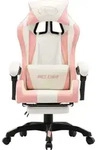 vidaXL Gaming-Stuhl mit Fu&szlig;st&uuml;tze Rosa und Wei&szlig; Kunstleder - Rosa/Wei&szlig;