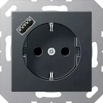 Jung SCHUKO Steckdose 16 A 250 V , mit USB-Ladeger&auml;t 1 x Typ A, integrierter