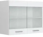 K&uuml;chenglasschrank Vicco R-Line Wei&szlig; Hochglanz 80 cm, Model 29271 - Wei&szlig;