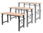 rikta&reg; H&ouml;henverstellbare Werkbank Arbeitstisch 135x60 cm Fichtenholz Stahl...