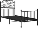 vidaXL Bettgestell Schwarz Metall 100x200 cm - Schwarz