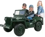 Actionbikes Motors Kinder Elektro Auto Jeep Willys | 3 Gurte - Allrad Antrieb -