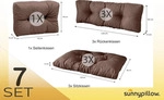 sunnypillow Palettenkissen f&uuml;r Palettenm&ouml;bel - 7er Set - Palettenauflage 120...