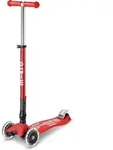 Micro Kinder Scooter Maxi Deluxe LED Faltbar , Rot - Rot