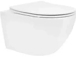 LuxeBath Sp&uuml;lrandloses H&auml;nge WC lang 52cm, Wei&szlig; gl&auml;nzend, Toilette aus...