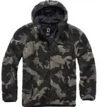 Brandit Teddyfleece Outdoorjacke mit Kapuze Gr&ouml;&szlig;e 3XL Farbe Dunkles Tarnmuster -