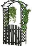 Mucola Rosenbogen mit Tor Pergola Rankhilfe Torbogen Spalier Holz Rankgitter