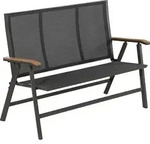 Dehner Klappbank Colmar, 2-Sitzer, 127 x 99 x 61.5 cm, Aluminium/Textilene/FSC&reg;