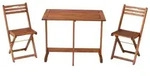 Merxx Balkonset Porto 3tlg., 2 Klappst&uuml;hle, Klappentisch 90 x 60 cm - Eukalyptus