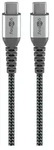 Goobay USB-C-auf-USB-C-Textilkabel mit Metallsteckern (spacegrau/silber), 2 m -