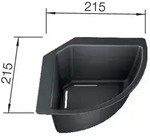 BLANCO Eck-Schale | Kunststoff schwarz | 215 x 215 mm | Passend zu allen Granitsp&uuml;le
