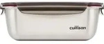Cuitisan NO.10, 2800ml, eckige Edelstahl-Vorratsdose, Flora-Serie, rostfrei - Silber