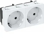 OBO Bettermann Vertr Steckdose 33 Grad, 2-fach Schutzkontakt STD-D3S RW2 - Wei&szlig;