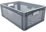 Eurobox 60 x 40 x 22 cm, 41,7 L, durchbrochen, grau - Grau