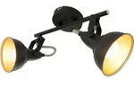 Deckenleuchte Spotlampe Schwenkbar Retro 2xE14 40W schwarz-gold Metall Briloner -