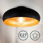 Deckenleuchte &Oslash;39,5 cm - E27 Fassung, 1-flammig, schwarz-gold - Schwarz