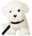 Uni-Toys - Malteser mit Leine - 26 cm (L&auml;nge) - Pl&uuml;sch-Hund - Pl&uuml;schtier,