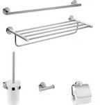 Bad Accessoire-Set 41728000 5-teilig chrom chrom 5-teilig - Silber