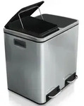 Karat Tretm&uuml;lleimer Felix Trennsystem Edelstahl 2 x 15 Liter (30 Liter) -...