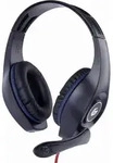 GMB Gaming Headset blau-schwarz mit Lautst&auml;rkeregelung, 3,5 mm Klinke - Schwarz/Blau
