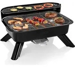 Princess 112252 Hybrid-Grill, 2000 W, Grill, Elektrisch + Holzkohle, 200 &deg;C, 8