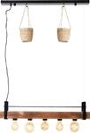 BRILLIANT Bankwood Pendelleuchte 5flg schwarz/holzfarbend 99541/76