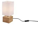 Reality Leuchten Tischleuchte Woody quadratisch holzfarbig - Wei&szlig;/Bronze